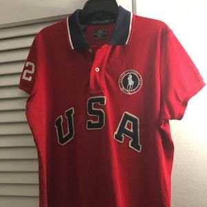 Ralph Lauren  red cotton logo 2012 Olympic polo